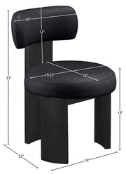Atelier Vegan Leather Upholstered Dining Chair in Black, Set of 2 - 88087Black-C
