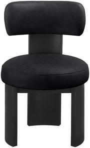 Atelier Vegan Leather Upholstered Dining Chair in Black, Set of 2 - 88087Black-C