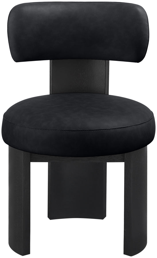 Atelier Vegan Leather Upholstered Dining Chair in Black, Set of 2 - 88087Black-C