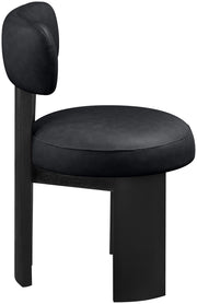 Atelier Vegan Leather Upholstered Dining Chair in Black, Set of 2 - 88087Black-C