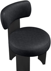 Atelier Vegan Leather Upholstered Dining Chair in Black, Set of 2 - 88087Black-C
