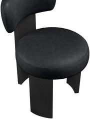 Atelier Vegan Leather Upholstered Dining Chair in Black, Set of 2 - 88087Black-C