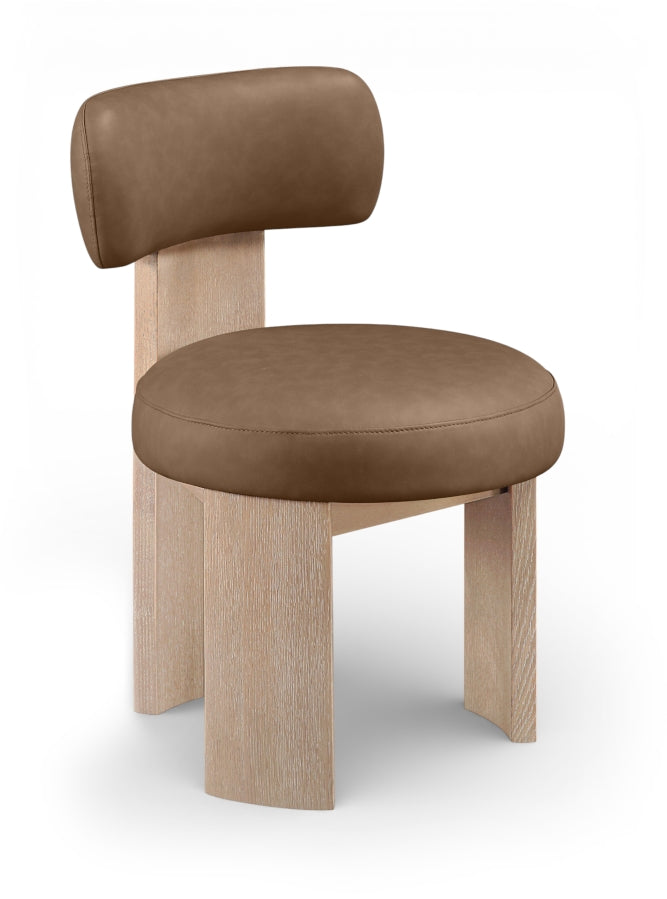 Atelier Vegan Leather Upholstered Dining Chair in Brown, Set of 2 - 88086Brown-C