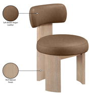 Atelier Vegan Leather Upholstered Dining Chair in Brown, Set of 2 - 88086Brown-C