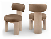 Atelier Vegan Leather Upholstered Dining Chair in Brown, Set of 2 - 88086Brown-C