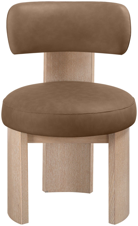 Atelier Vegan Leather Upholstered Dining Chair in Brown, Set of 2 - 88086Brown-C