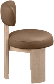 Atelier Vegan Leather Upholstered Dining Chair in Brown, Set of 2 - 88086Brown-C