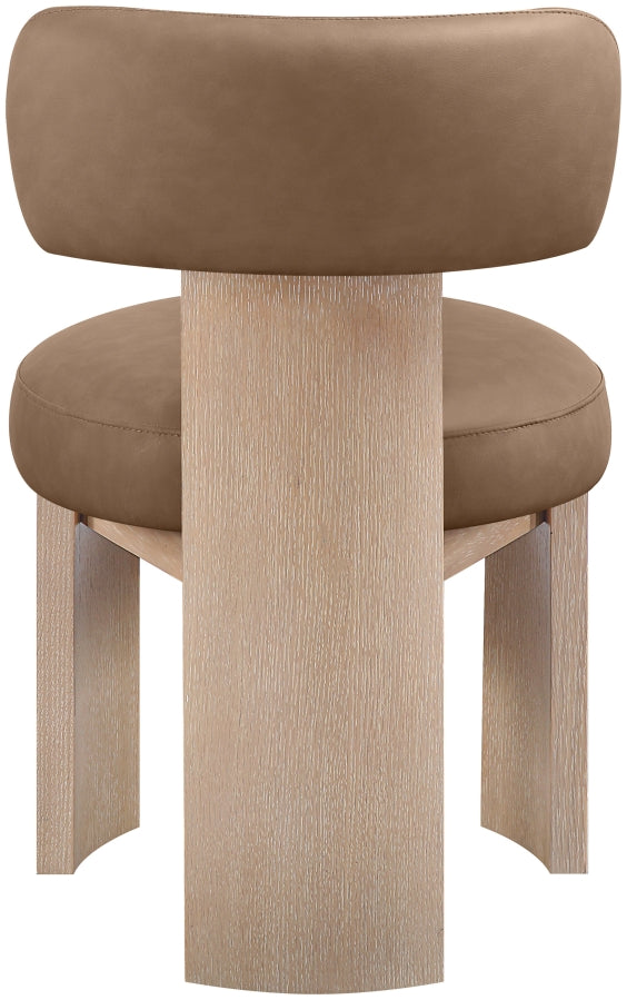 Atelier Vegan Leather Upholstered Dining Chair in Brown, Set of 2 - 88086Brown-C