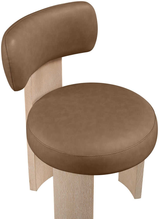 Atelier Vegan Leather Upholstered Dining Chair in Brown, Set of 2 - 88086Brown-C