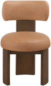 Atelier Vegan Leather Upholstered Dining Chair in Cognac, Set of 2 - 88085Cognac-C