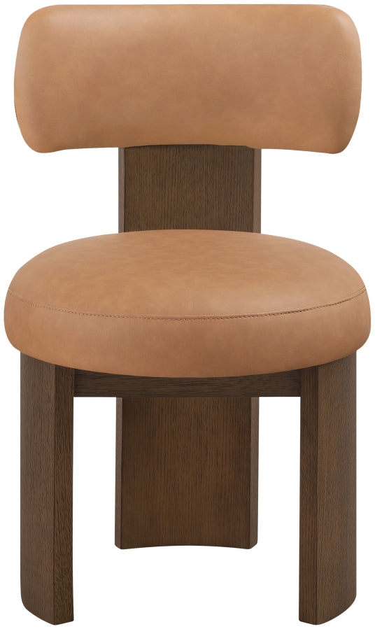 Atelier Vegan Leather Upholstered Dining Chair in Cognac, Set of 2 - 88085Cognac-C
