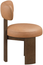 Atelier Vegan Leather Upholstered Dining Chair in Cognac, Set of 2 - 88085Cognac-C
