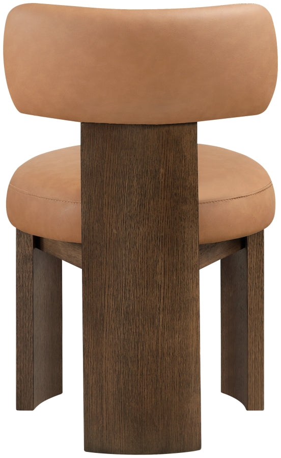 Atelier Vegan Leather Upholstered Dining Chair in Cognac, Set of 2 - 88085Cognac-C