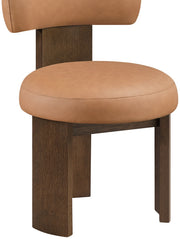 Atelier Vegan Leather Upholstered Dining Chair in Cognac, Set of 2 - 88085Cognac-C