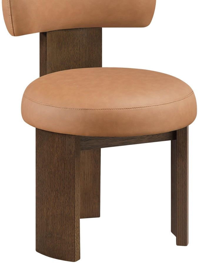 Atelier Vegan Leather Upholstered Dining Chair in Cognac, Set of 2 - 88085Cognac-C