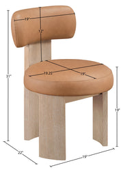 Atelier Vegan Leather Upholstered Dining Chair in Cognac, Set of 2 - 88086Cognac-C