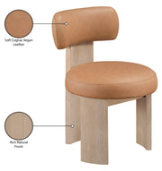 Atelier Vegan Leather Upholstered Dining Chair in Cognac, Set of 2 - 88086Cognac-C