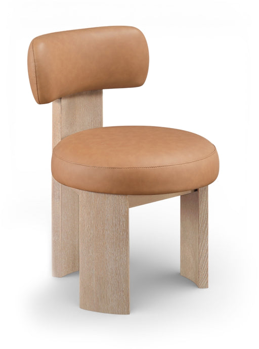 Atelier Vegan Leather Upholstered Dining Chair in Cognac, Set of 2 - 88086Cognac-C
