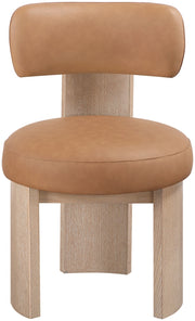 Atelier Vegan Leather Upholstered Dining Chair in Cognac, Set of 2 - 88086Cognac-C