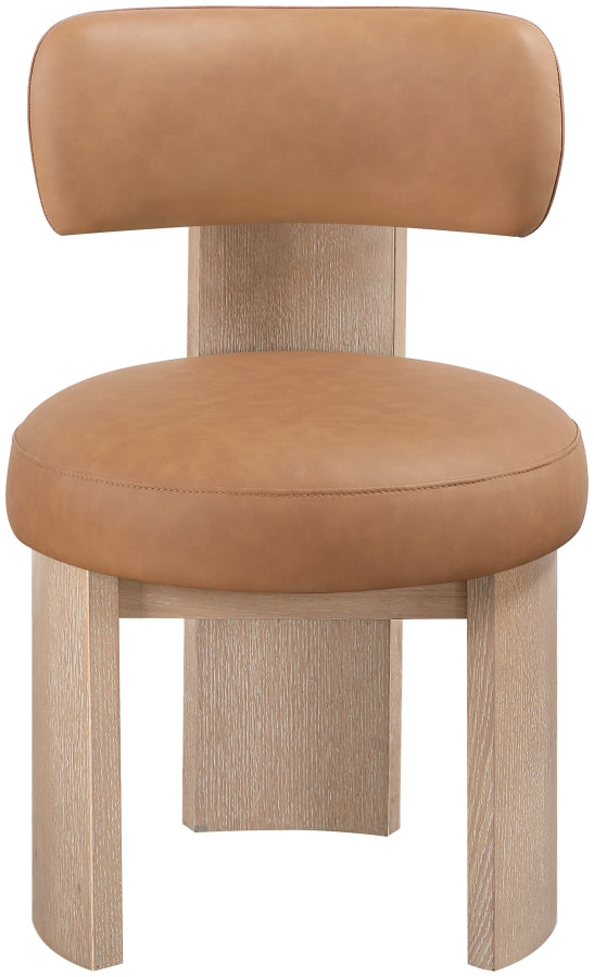 Atelier Vegan Leather Upholstered Dining Chair in Cognac, Set of 2 - 88086Cognac-C