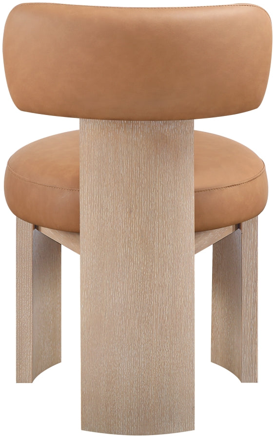 Atelier Vegan Leather Upholstered Dining Chair in Cognac, Set of 2 - 88086Cognac-C