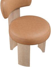 Atelier Vegan Leather Upholstered Dining Chair in Cognac, Set of 2 - 88086Cognac-C
