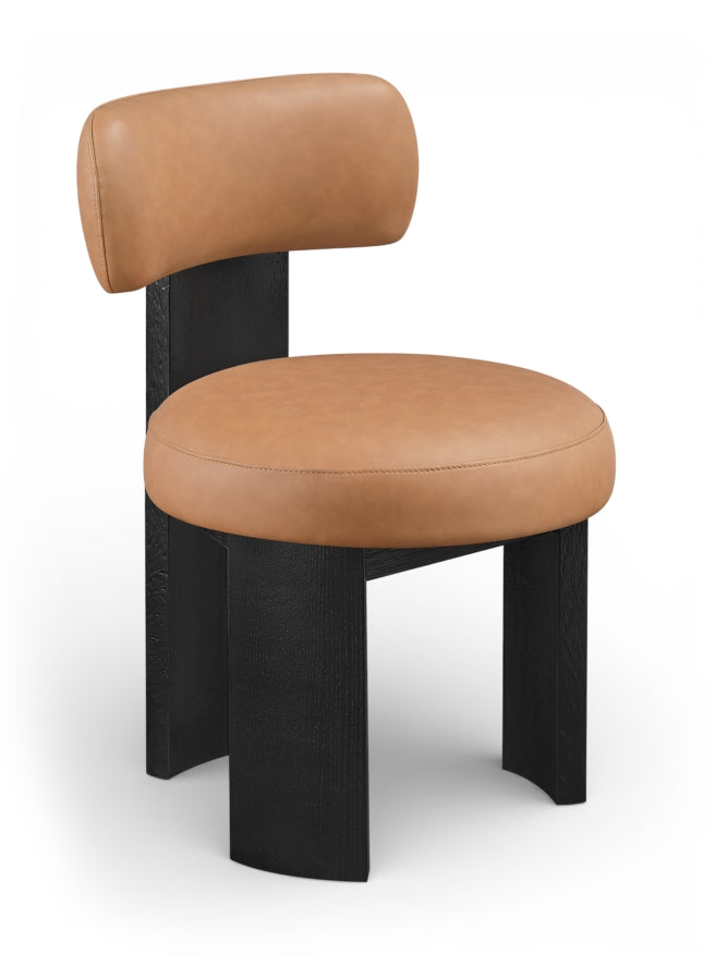 Atelier Vegan Leather Upholstered Dining Chair in Cognac, Set of 2 - 88087Cognac-C