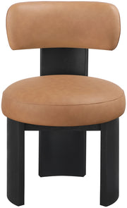 Atelier Vegan Leather Upholstered Dining Chair in Cognac, Set of 2 - 88087Cognac-C