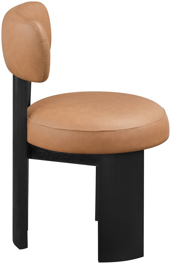 Atelier Vegan Leather Upholstered Dining Chair in Cognac, Set of 2 - 88087Cognac-C