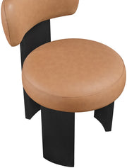 Atelier Vegan Leather Upholstered Dining Chair in Cognac, Set of 2 - 88087Cognac-C