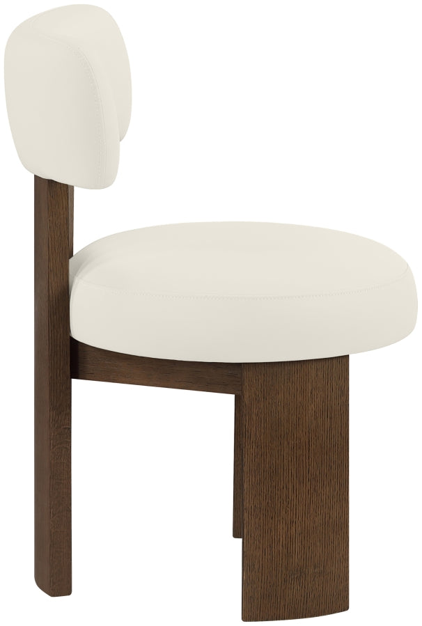 Atelier Vegan Leather Upholstered Dining Chair in Cream, Set of 2 - 88085Cream-C