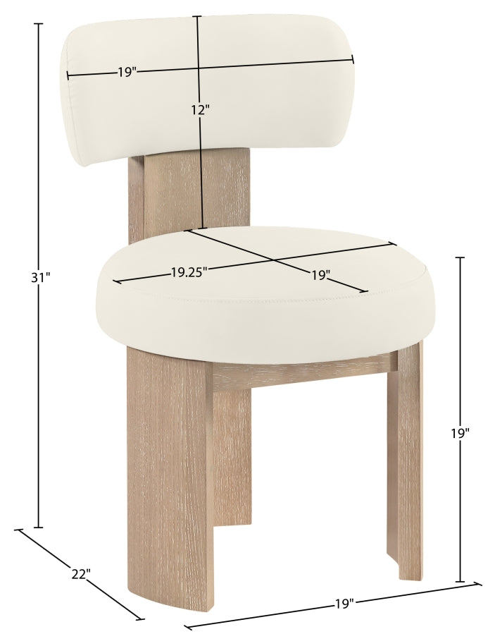 Atelier Vegan Leather Upholstered Dining Chair in Cream, Set of 2 - 88086Cream-C