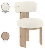 Atelier Vegan Leather Upholstered Dining Chair in Cream, Set of 2 - 88086Cream-C
