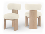 Atelier Vegan Leather Upholstered Dining Chair in Cream, Set of 2 - 88086Cream-C