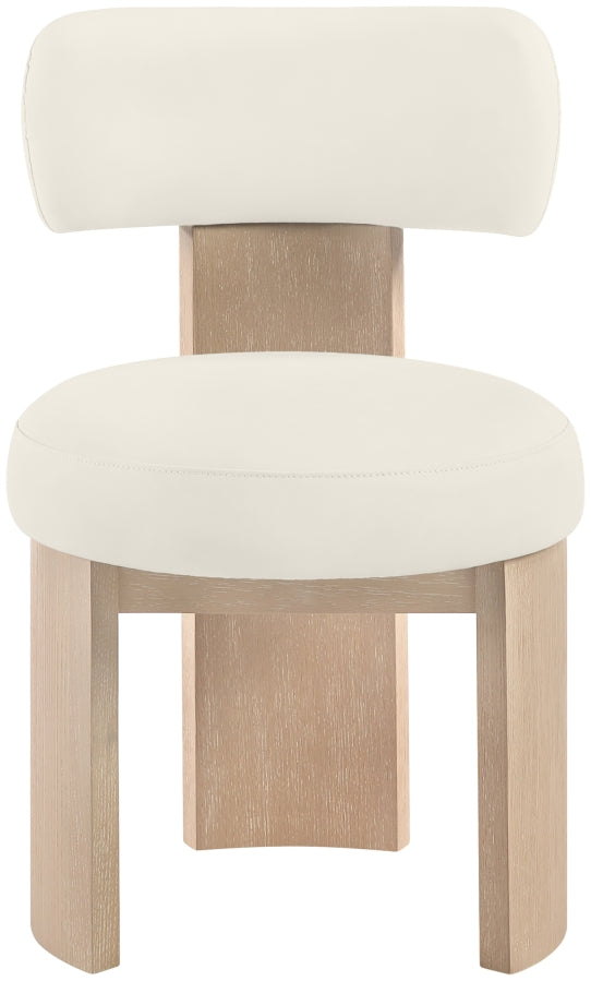 Atelier Vegan Leather Upholstered Dining Chair in Cream, Set of 2 - 88086Cream-C