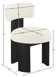 Atelier Vegan Leather Upholstered Dining Chair in Cream, Set of 2 - 88087Cream-C