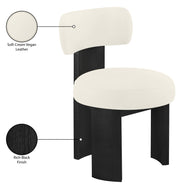 Atelier Vegan Leather Upholstered Dining Chair in Cream, Set of 2 - 88087Cream-C