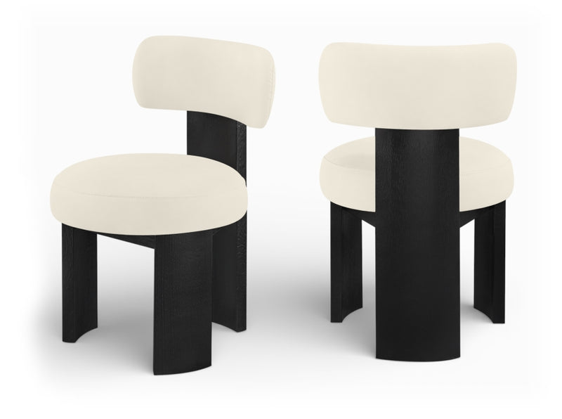 Atelier Vegan Leather Upholstered Dining Chair in Cream, Set of 2 - 88087Cream-C