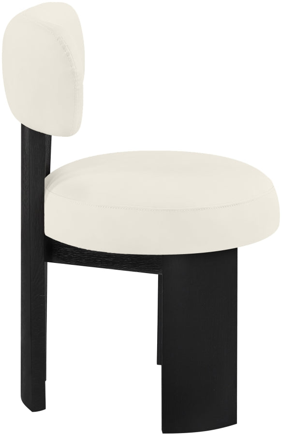Atelier Vegan Leather Upholstered Dining Chair in Cream, Set of 2 - 88087Cream-C