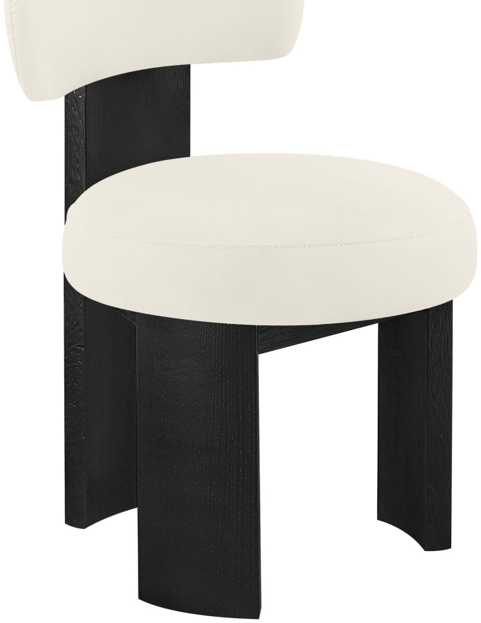 Atelier Vegan Leather Upholstered Dining Chair in Cream, Set of 2 - 88087Cream-C