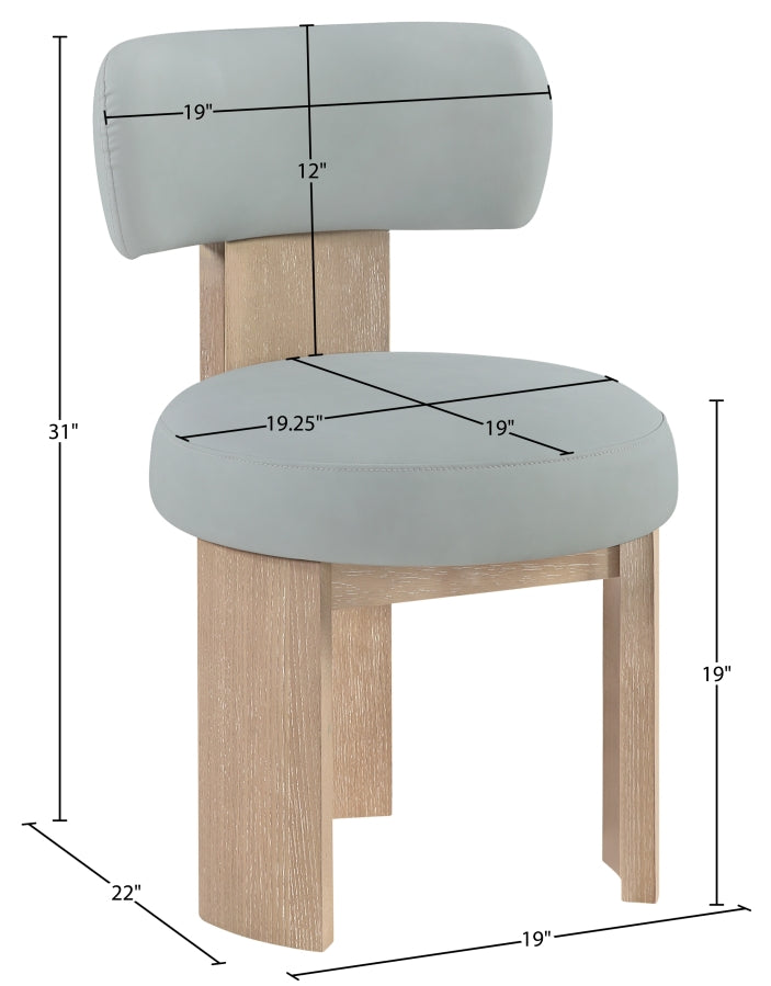 Atelier Vegan Leather Upholstered Dining Chair in Light Blue, Set of 2 - 88086LtBlu-C