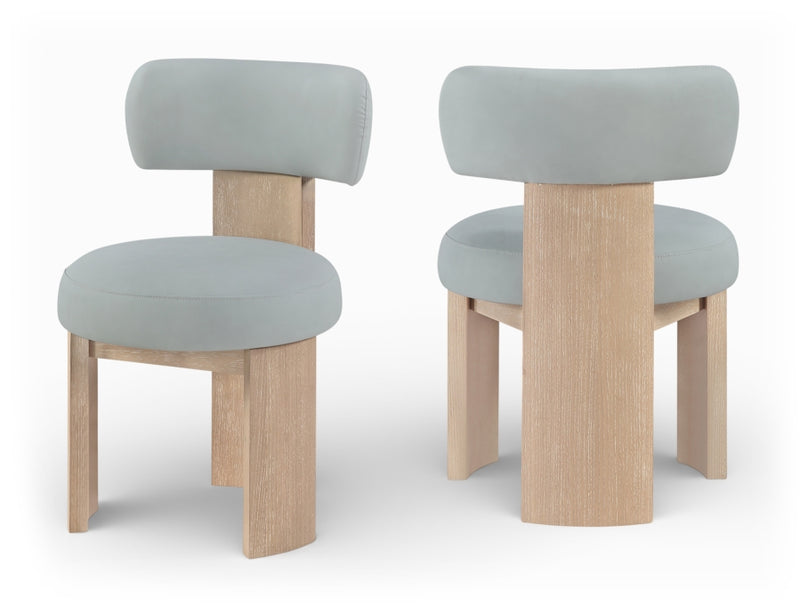 Atelier Vegan Leather Upholstered Dining Chair in Light Blue, Set of 2 - 88086LtBlu-C