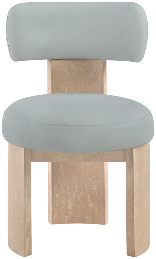 Atelier Vegan Leather Upholstered Dining Chair in Light Blue, Set of 2 - 88086LtBlu-C