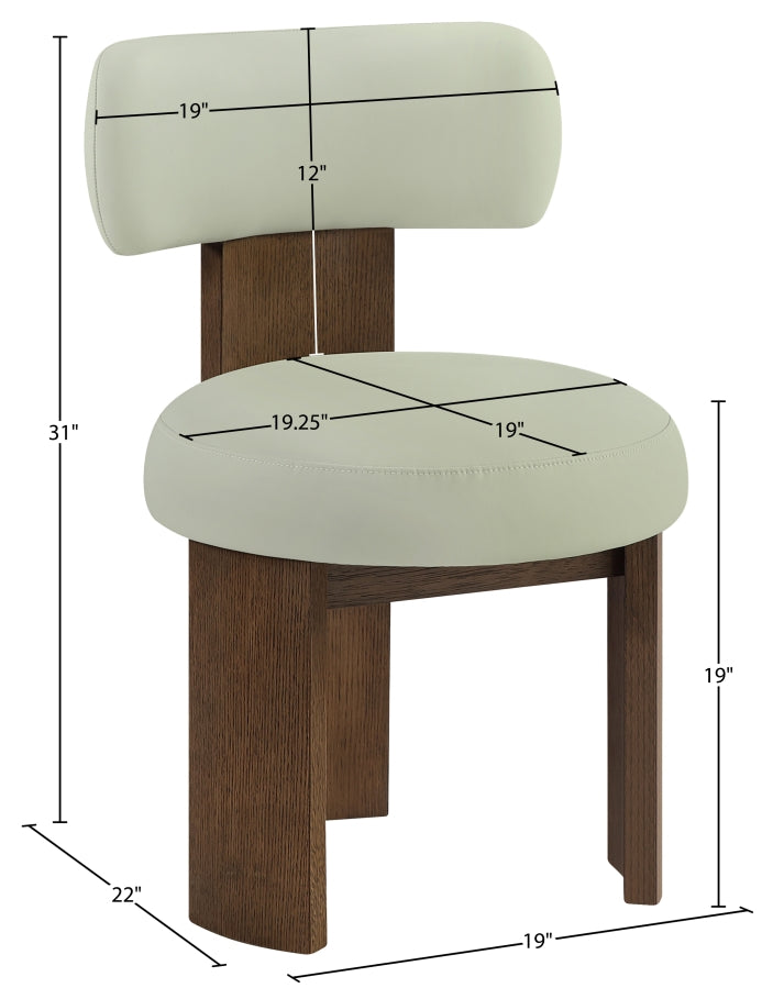 Atelier Vegan Leather Upholstered Dining Chair in Mint, Set of 2 - 88085Mint-C