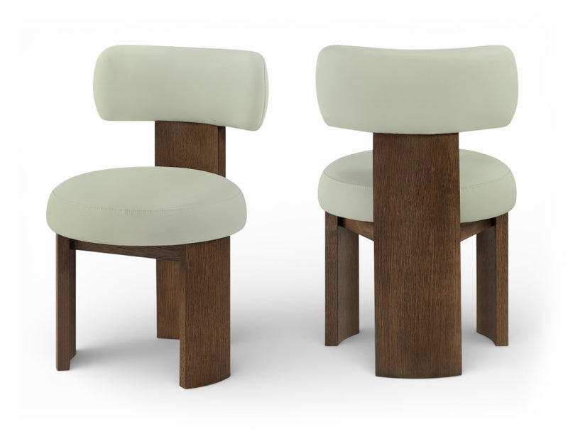 Atelier Vegan Leather Upholstered Dining Chair in Mint, Set of 2 - 88085Mint-C