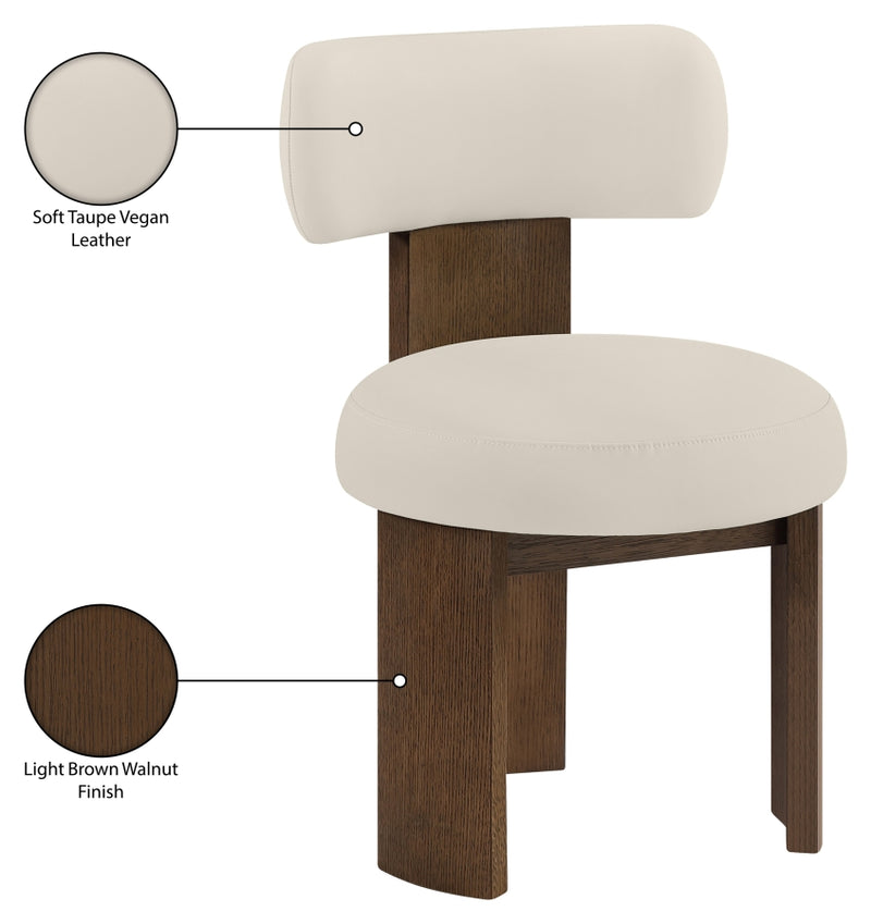 Atelier Vegan Leather Upholstered Dining Chair in Taupe, Set of 2 - 88085Taupe-C