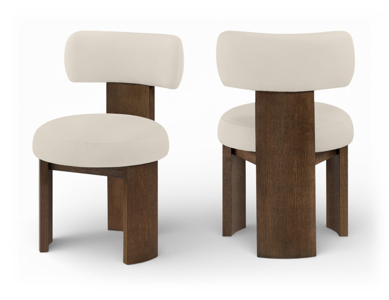 Atelier Vegan Leather Upholstered Dining Chair in Taupe, Set of 2 - 88085Taupe-C