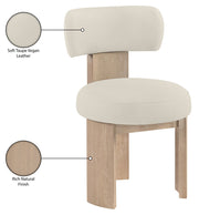 Atelier Vegan Leather Upholstered Dining Chair in Taupe, Set of 2 - 88086Taupe-C