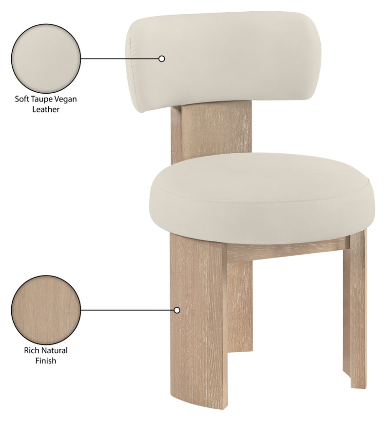 Atelier Vegan Leather Upholstered Dining Chair in Taupe, Set of 2 - 88086Taupe-C