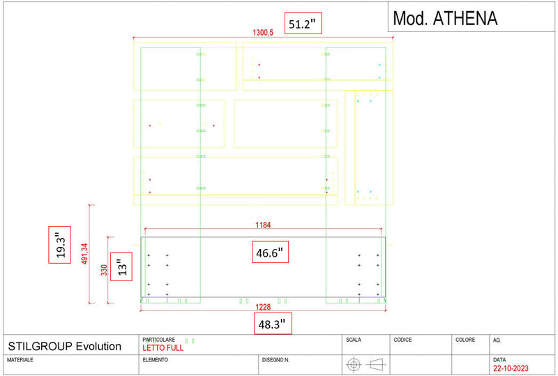 Athena 48" Bed Set - p14033